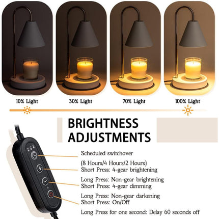 Electric Candle Lamp with Dimmer & Timer Function | Top Wax Melting for Fragrance Release without Flame