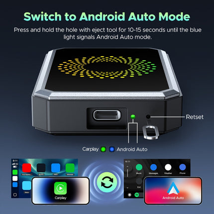 Wireless Car Adapter for Media Streaming with Dual WiFi | Compact Auto Display Box for Easy Navigation and Entertainment