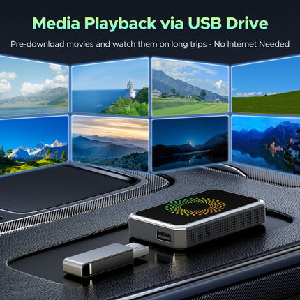 Wireless Car Adapter for Media Streaming with Dual WiFi | Compact Auto Display Box for Easy Navigation and Entertainment