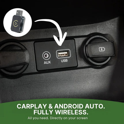 Wireless USB Car Adapter for Apple CarPlay & Android Auto | Compact Module for Hands-Free Smartphone Integration