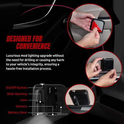 Car Door Light LED Projector with Automatic Activation | Wireless Courtesy Light for Safe Entry Visibility