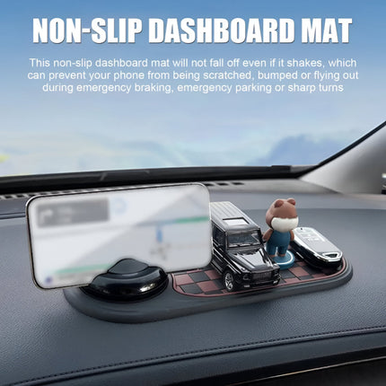 Car Phone Holder Dashboard Mat with Anti-Slip Grip | 360-Degree Rotating Stand for Secure Viewing and Clutter Control