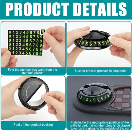 Car Phone Holder Dashboard Mat with Anti-Slip Grip | 360-Degree Rotating Stand for Secure Viewing and Clutter Control