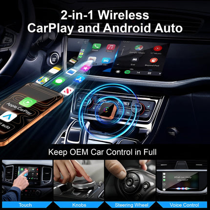 Wireless CarPlay Adapter for USB with Compact Design | Easy Upgrade to Wireless Connectivity for Vehicles