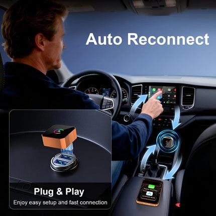 Wireless CarPlay Adapter for USB with Compact Design | Easy Upgrade to Wireless Connectivity for Vehicles