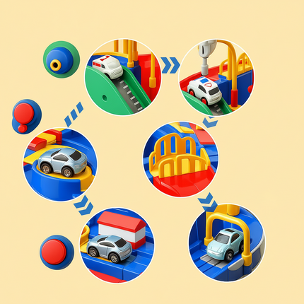 Car Track Toy Puzzle Game with Bright Colors & Moving Parts | Hands-On City Adventure for Kids 3+