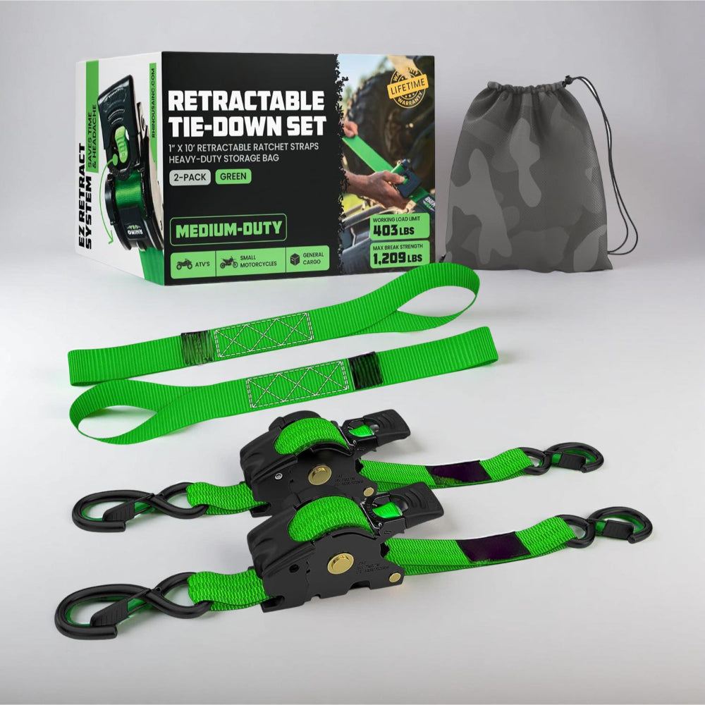 Cargo Tie Down Straps | Retractable Heavy Duty Ratchet Set with Soft Loops | 20 ft Extension for Secure Transport 5