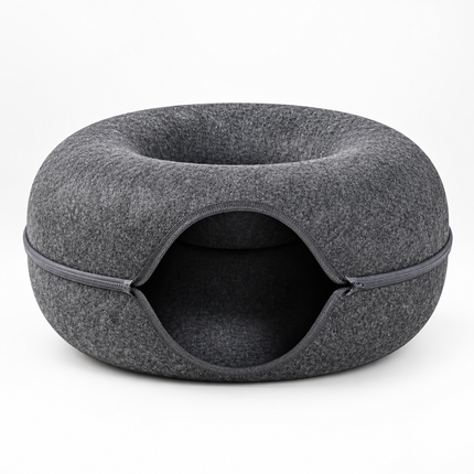 Cat Bed, Hooded Cat Cave with Removable Cover, Donut Cat Bed for Hiding and Sleeping_04