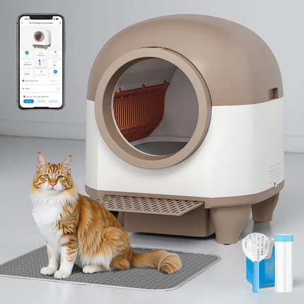 Automatic Cat Litter Box with App Control & Smart Sensors | Hands-Free Cleaning for Fresh Indoor Air