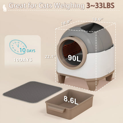 Automatic Cat Litter Box with App Control & Smart Sensors | Hands-Free Cleaning for Fresh Indoor Air