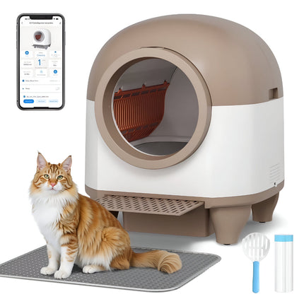Automatic Cat Litter Box with App Control & Smart Sensors | Hands-Free Cleaning for Fresh Indoor Air