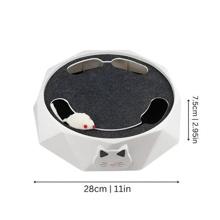 Interactive Cat Toy Activity Center with Moving Mouse & Scratch Pad | Engaging Playtime for Active Cats