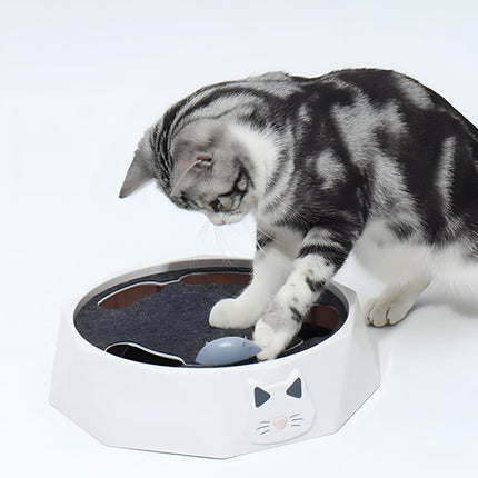 Interactive Cat Toy Activity Center with Moving Mouse & Scratch Pad | Engaging Playtime for Active Cats