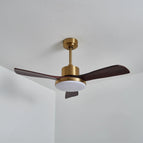 Diameter: 52″ x H 15.7″ / Walnut Wood Color & Gold / Three-Color Changing Light
