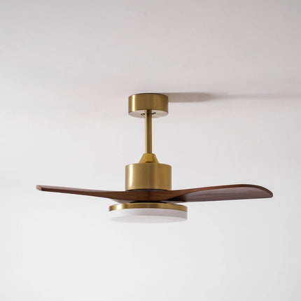 Ceiling Fan Light with Brushed Brass Stem and Wooden Blades | Whisper-Quiet DC Motor for Adjustable Comfort 7