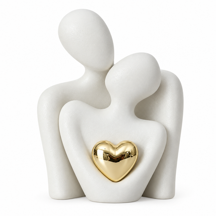 Ceramic Figurine of Embracing Couple, Love Sculpture for Shelf Decor, Housewarming Gift, Anniversary Gift, Wedding Gift_04
