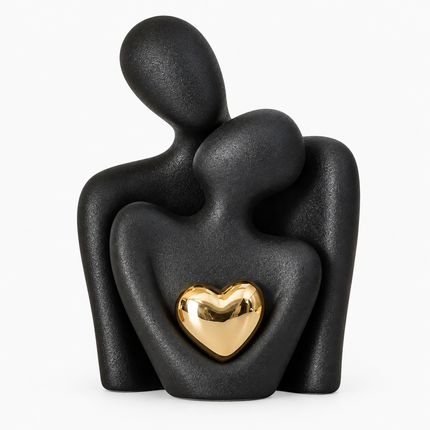 Ceramic Figurine of Embracing Couple, Love Sculpture for Shelf Decor, Housewarming Gift, Anniversary Gift, Wedding Gift_03