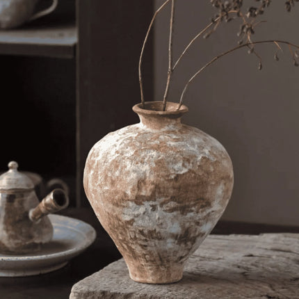 Ceramic Decorative Vase with Patina-Washed Finish | Wabi-Sabi Style for Minimalist Interiors 7