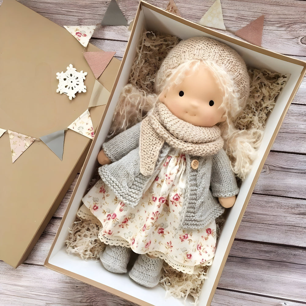 Charming Handmade Fabric Doll Toy with Gift Box | Soft Companion for Imaginative Play 4