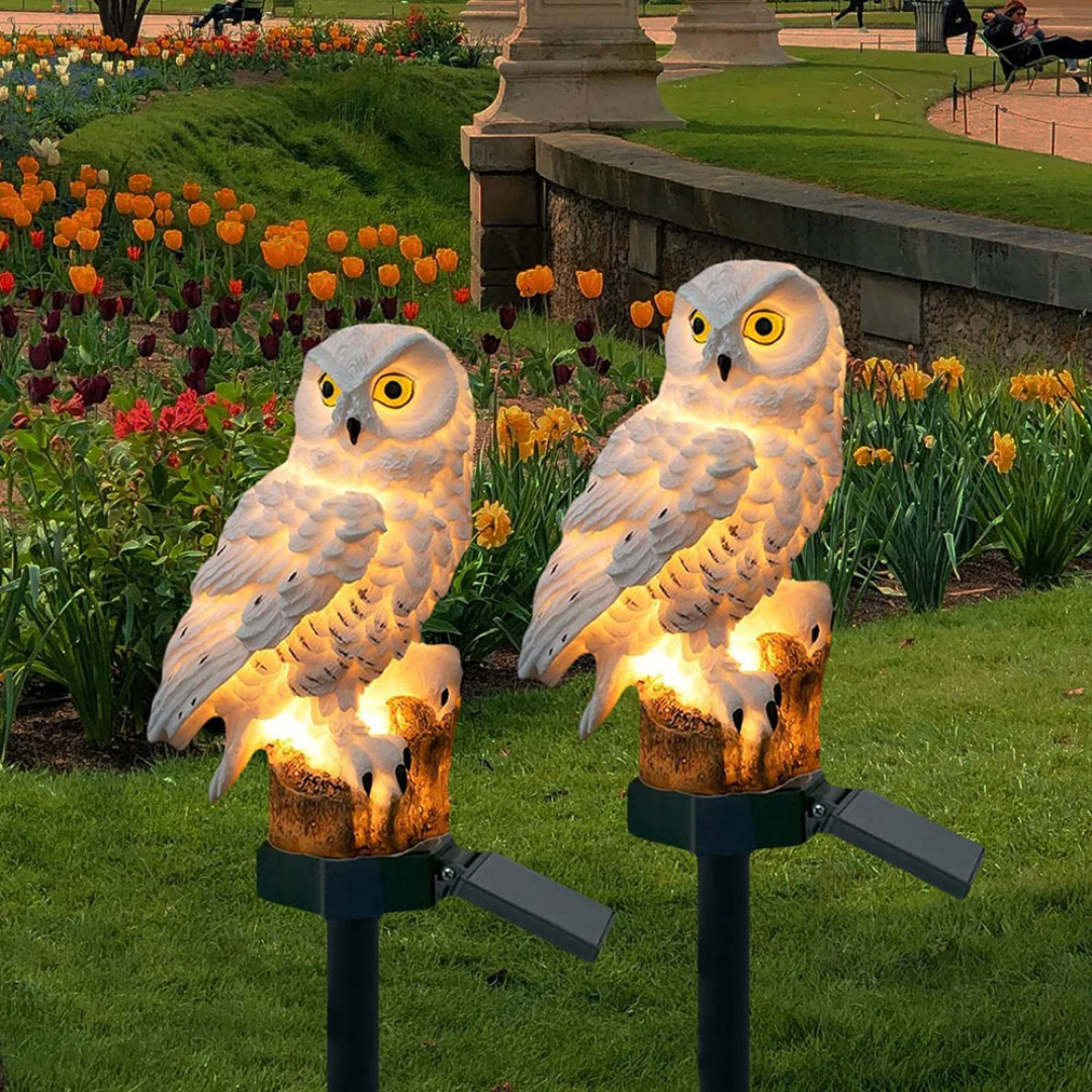 Charming Solar Garden Lights | Decorative Owl Design with Automatic Dusk-to-Dawn Illumination for Enchanting Outdoor Spaces 1