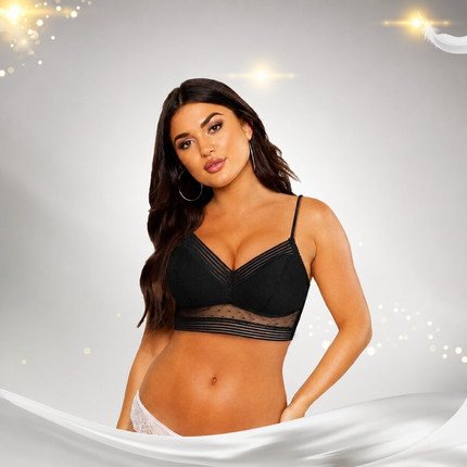 Lace V Neck Wireless Bralette for Women with Thin Straps | Soft Lightweight Comfort for Everyday Wear