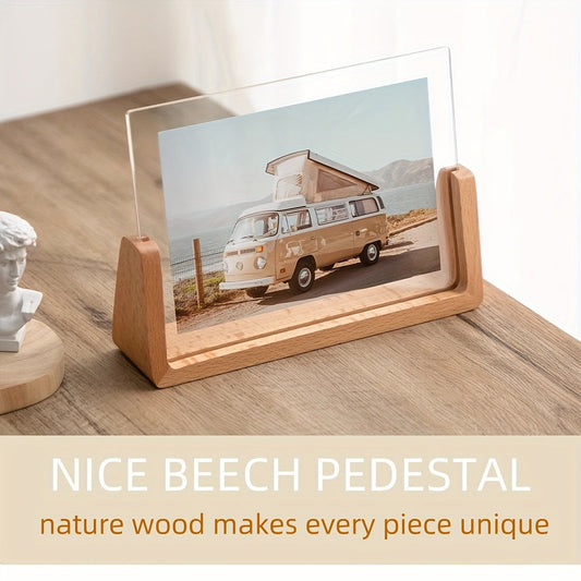 Chic Collection | U-Shaped Photo Frame with Clear Acrylic & Solid Wood | Modern Minimalist Design for Timeless Memories 0