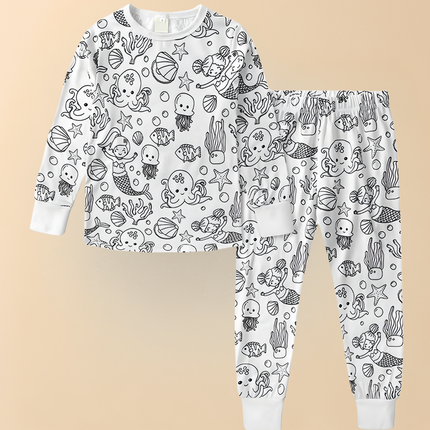 Kids Christmas Pajamas, Childrens Pajamas with Paintable Christmas Motifs – image 12