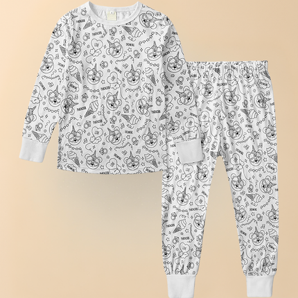 Kids Christmas Pajamas, Christmas Pajama Set for Coloring – image 7