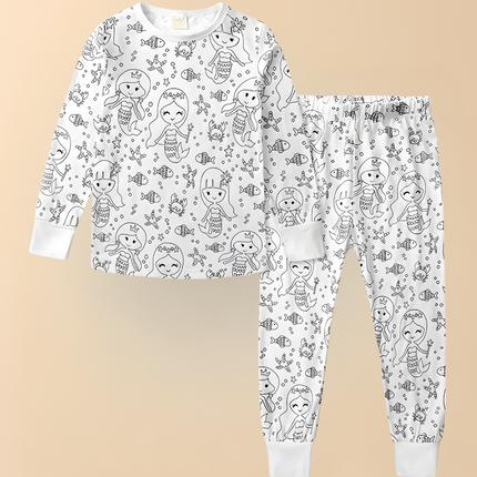 Kids Christmas Pajamas, Christmas Pajama Set for Coloring – image 9