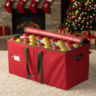 Christmas Ornament Storage Box Dividers, Ornament Organizer Tote for 128 Ornaments, Xmas Ornament Storage Bin_00