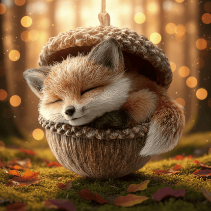 Woodland Animal Christmas Tree Ornaments with Cozy Acorn Design | Handcrafted Rustic Decor for Holiday Charm