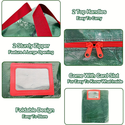 Christmas Tree Storage Bag with Heavy-Duty Waterproof Plastic | Space-Saving Organizer for Easy Holiday Storage
