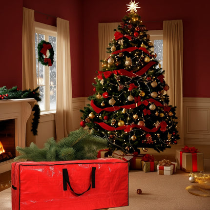 Christmas Tree Storage Bag with Heavy-Duty Waterproof Plastic | Space-Saving Organizer for Easy Holiday Storage