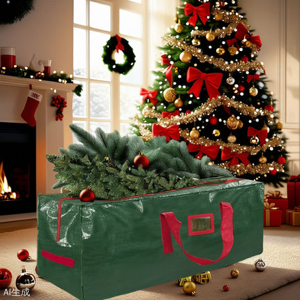 Christmas Tree Storage Bag with Heavy-Duty Waterproof Plastic | Space-Saving Organizer for Easy Holiday Storage
