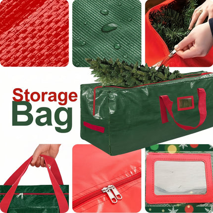 Christmas Tree Storage Bag with Heavy-Duty Waterproof Plastic | Space-Saving Organizer for Easy Holiday Storage