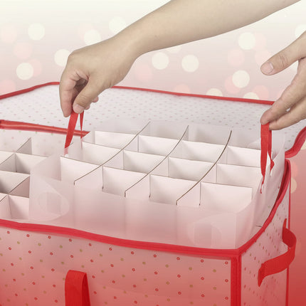 Large Christmas Ornament Storage Organizer with Dual-Sided Compartments | Durable Waterproof Protection for 128 Ornaments
