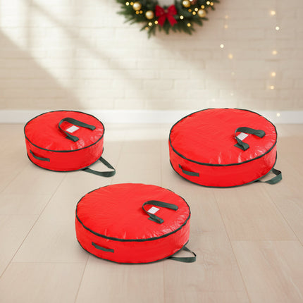 Christmas Ornament Storage Bag with Zipper Closure | Durable Polyester Organizer for Easy Holiday Decoration Storage