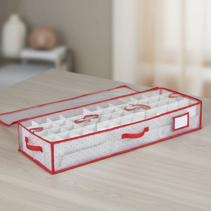 Large Christmas Ornament Storage Organizer with Dual-Sided Compartments | Durable Waterproof Protection for 128 Ornaments
