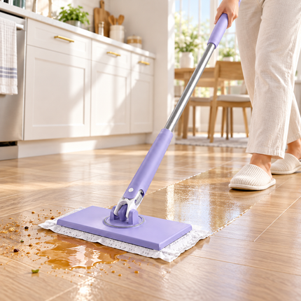 Cleaning Floor Mop, Hands Free Mop with Reusable Cloths, Wall Cleaning Mop for Tile Walls, Floor Cleaning Tool_01