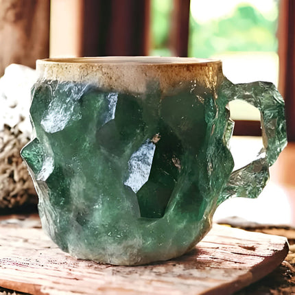 Decorative Stone Style Coffee Mug with Easy Grip Handle | 350 ml Ceramic Drinkware for Daily Use