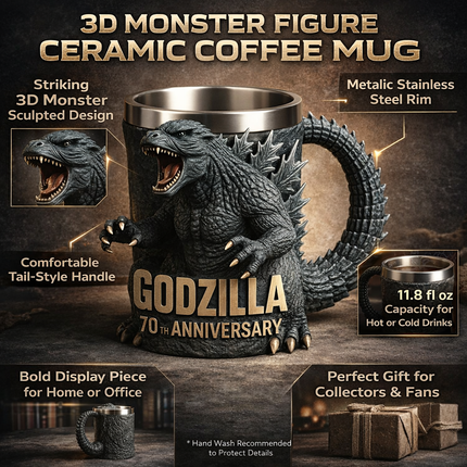 3D Monster Figure Coffee Mug with Sculpted Design | Unique Ceramic Drinkware for Coffee and Tea