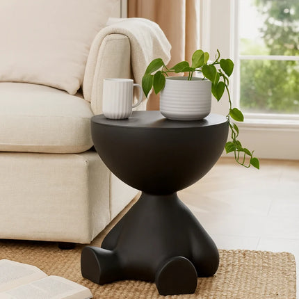 Round Coffee Table with Durable Plastic Design | Modern Accent Stool for Living Room or Bedroom Use