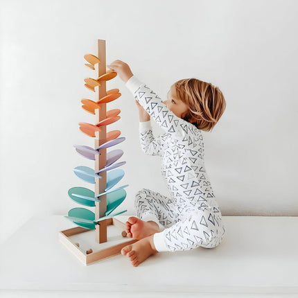Wooden Marble Run Educational Toy with Colorful Design | Promotes Motor Skills and Learning for Kids