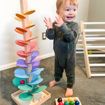 Wooden Marble Run Educational Toy with Colorful Design | Promotes Motor Skills and Learning for Kids
