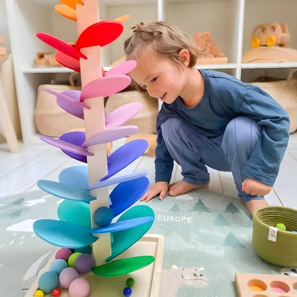 Wooden Marble Run Educational Toy with Colorful Design | Promotes Motor Skills and Learning for Kids