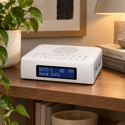 Portable AM FM Radio, Digital Clock Radio with Alarm and USB Charging, Small Radio for Bedroom and Kitchen_00