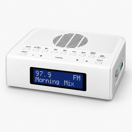 Portable AM FM Radio, Digital Clock Radio with Alarm and USB Charging, Small Radio for Bedroom and Kitchen_02