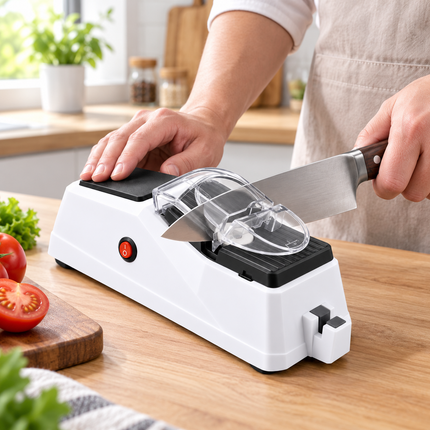 Electric Knife Sharpener, USB Rechargeable Kitchen Knife Sharpener with Non Slip Base, Scissor Sharpener for Home_02