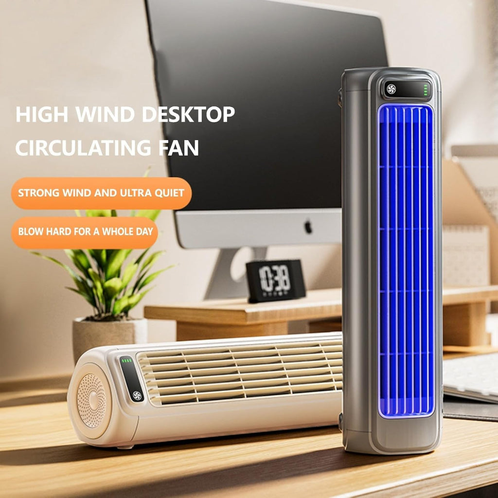 Compact Bladeless USB Tower Fan Cooler with Quiet Operation | Personal Air Conditioner for Refreshing Comfort 1