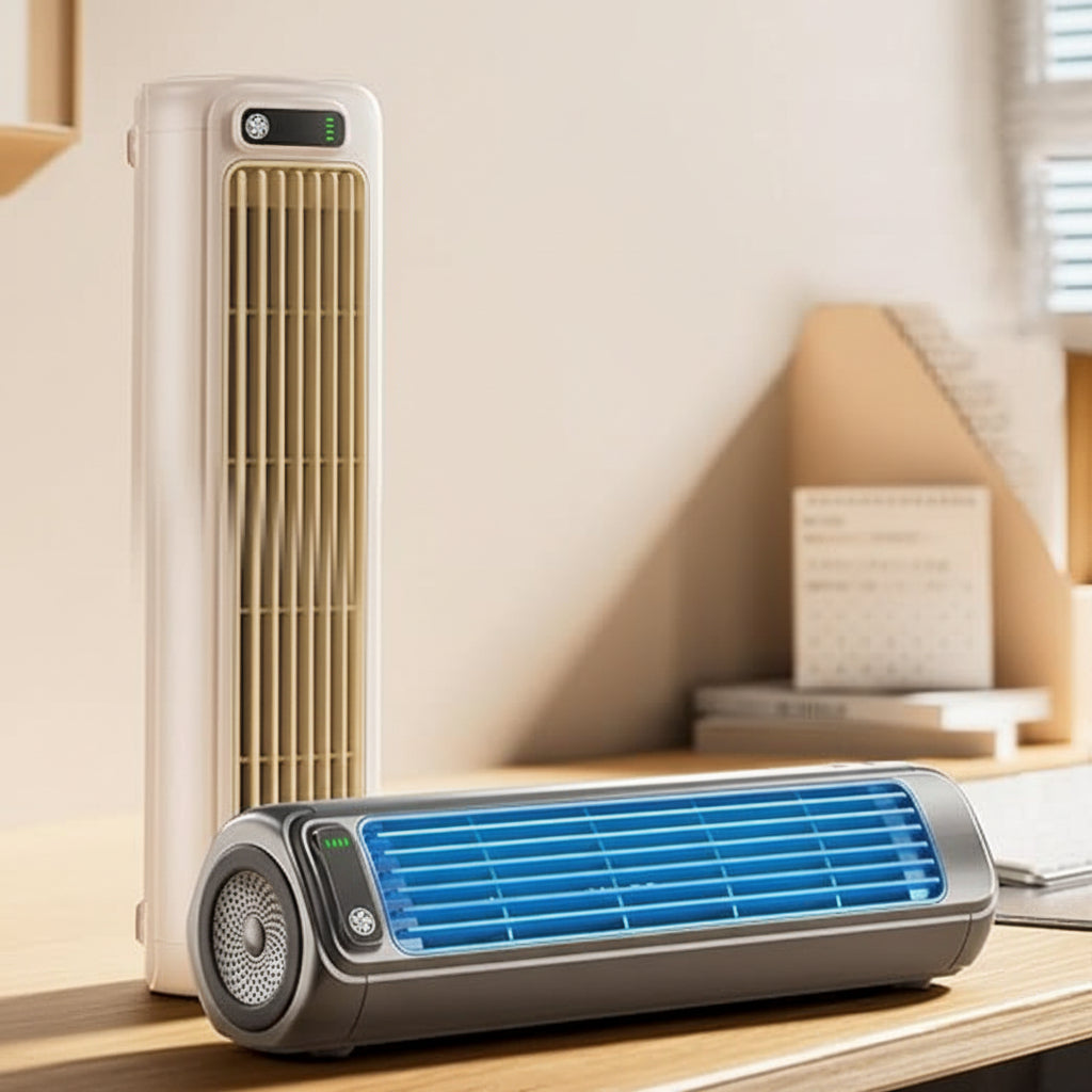 Compact Bladeless USB Tower Fan Cooler with Quiet Operation | Personal Air Conditioner for Refreshing Comfort 3